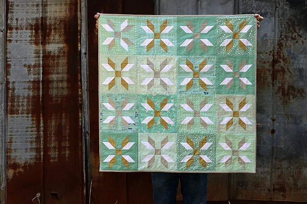 Wintermint Snowflakes baby quilt