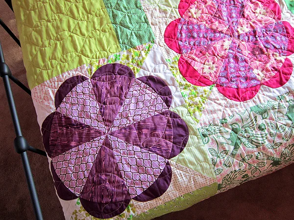 Petal Path quilt finished