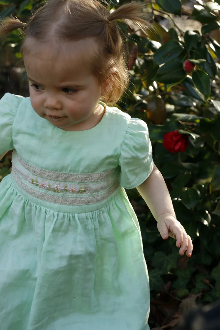 Mint Gauze Geranium Dress