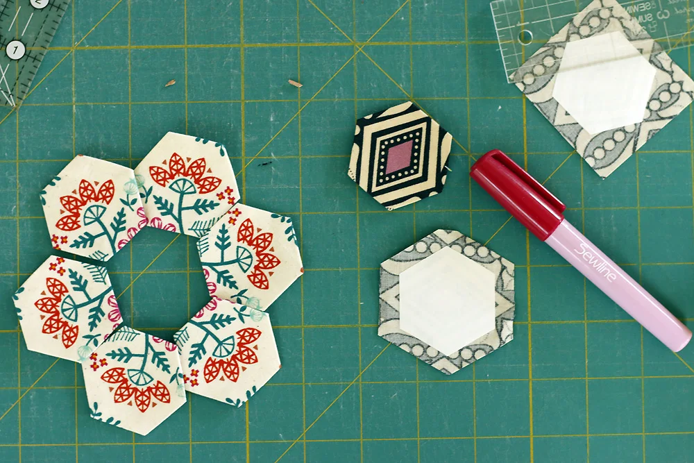 Freezer Paper Shapes for English Paper Piecing