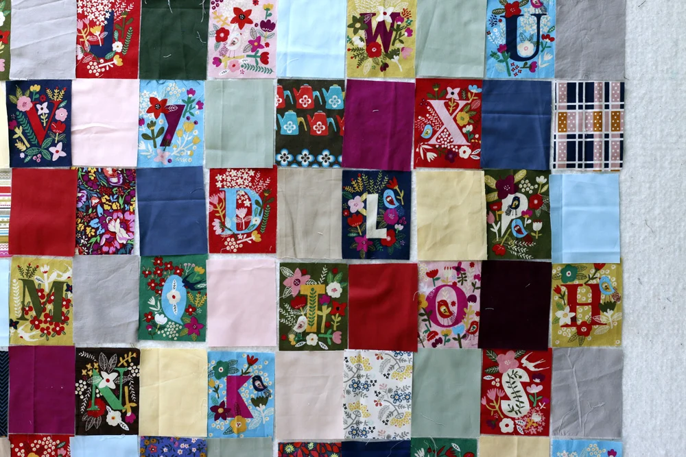 multi color solid patchwork. StitchedinColor.jpg