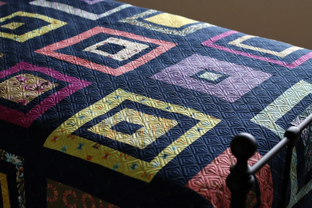 Dense quilting for squares patchwork. Stitched in Color.jpg