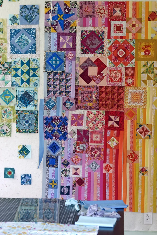 Assembling my Gypsy Wife quilt. Stitched in Color.jpg
