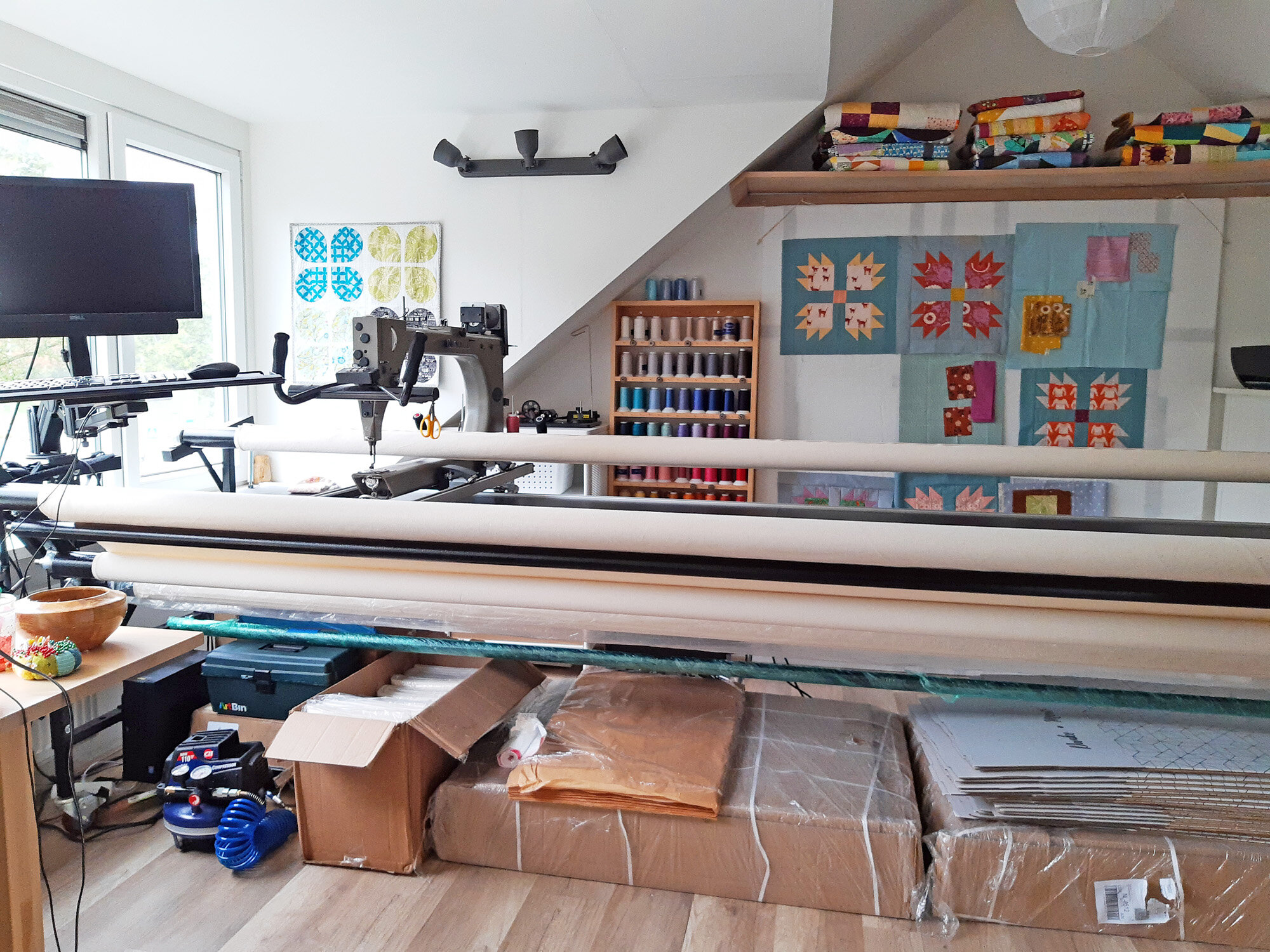 small space Sewing Studio — Stitched in Color
