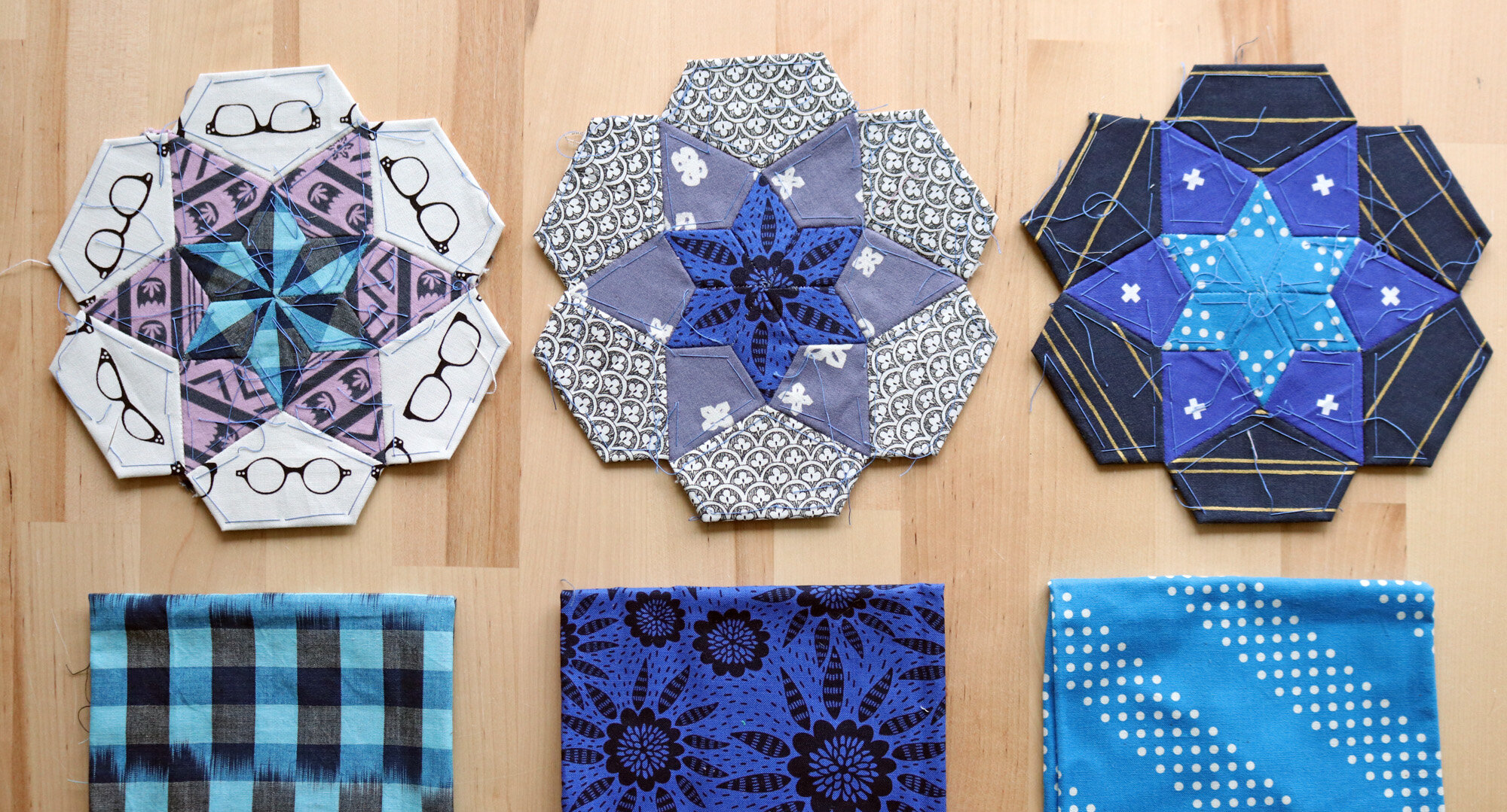 how to Choose Fabrics for English Paper Piecing — Stitched in Color