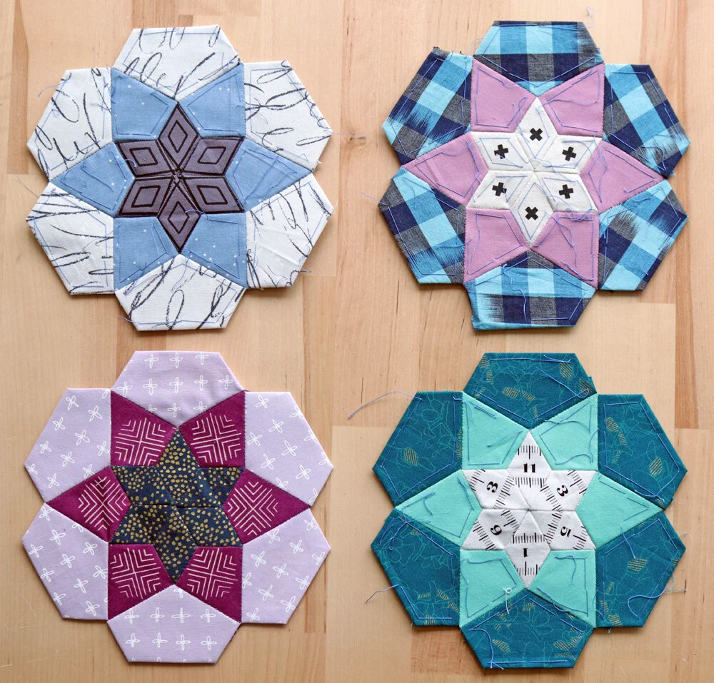 how to Choose Fabrics for English Paper Piecing — Stitched in Color