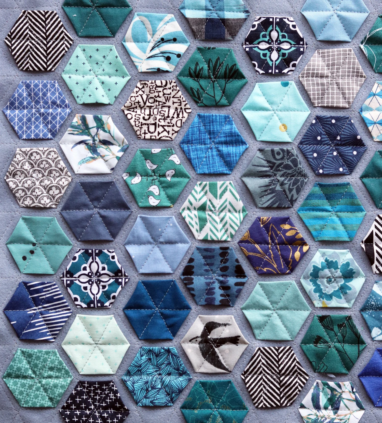 happy Hexagon Appliqué — Stitched in Color