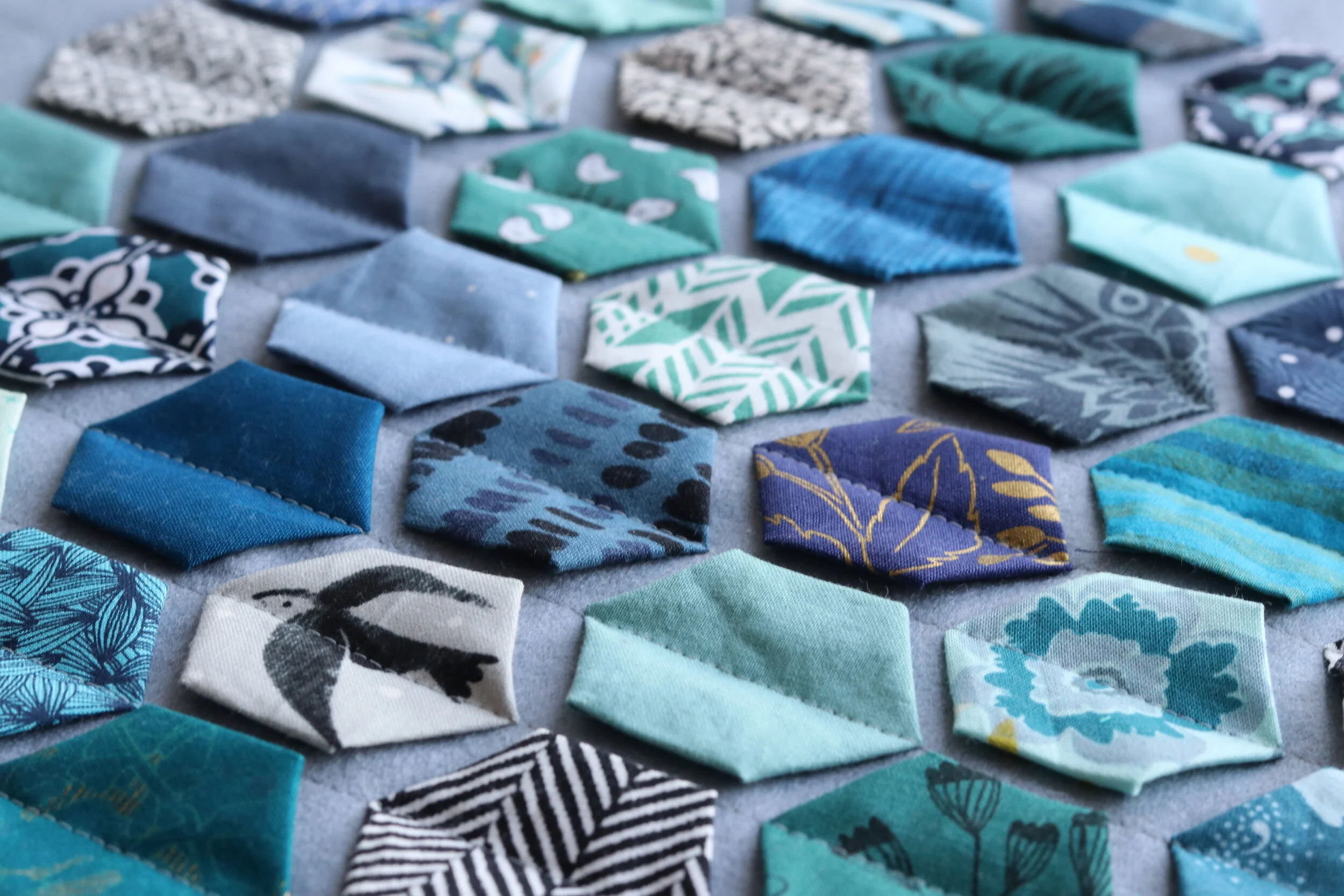 happy Hexagon Appliqué — Stitched in Color