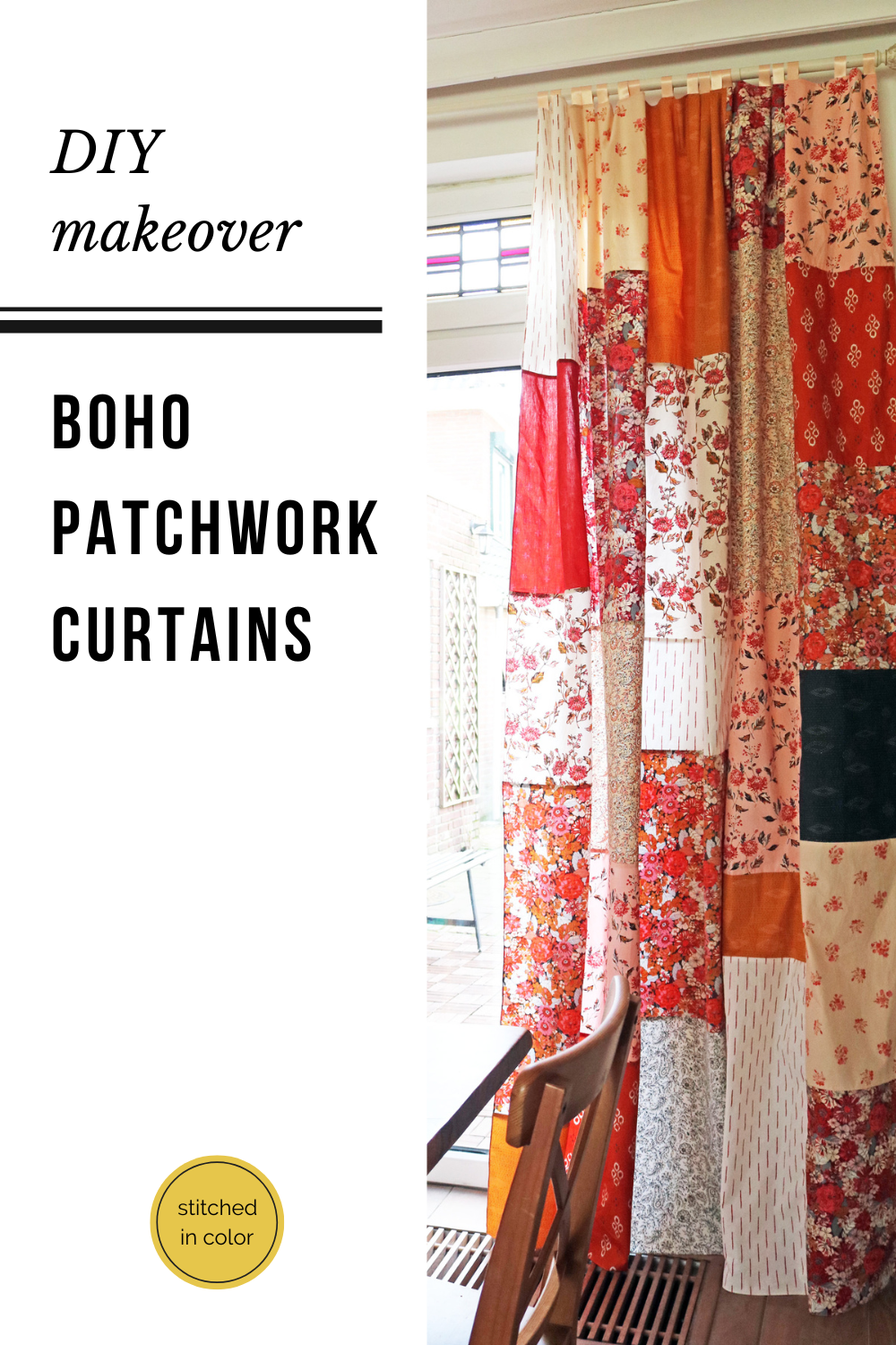 how to sew Patchwork Curtains — Stitched in Color