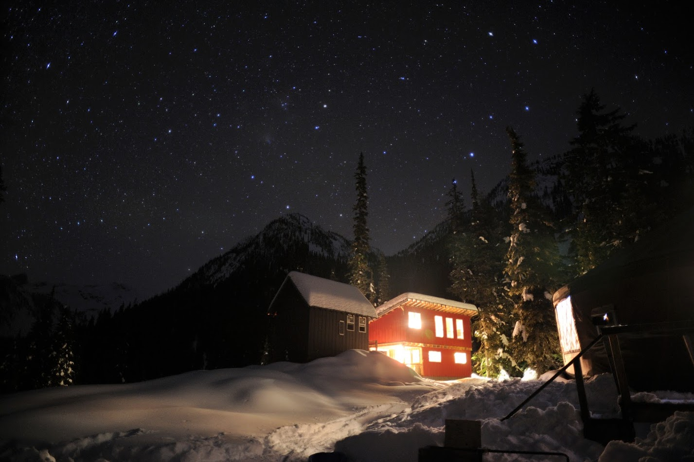 Nighttime at the lodge