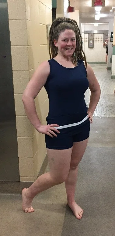 Jackie Pearce sporting the “Historic Swimsuit” at Banff Hot Springs