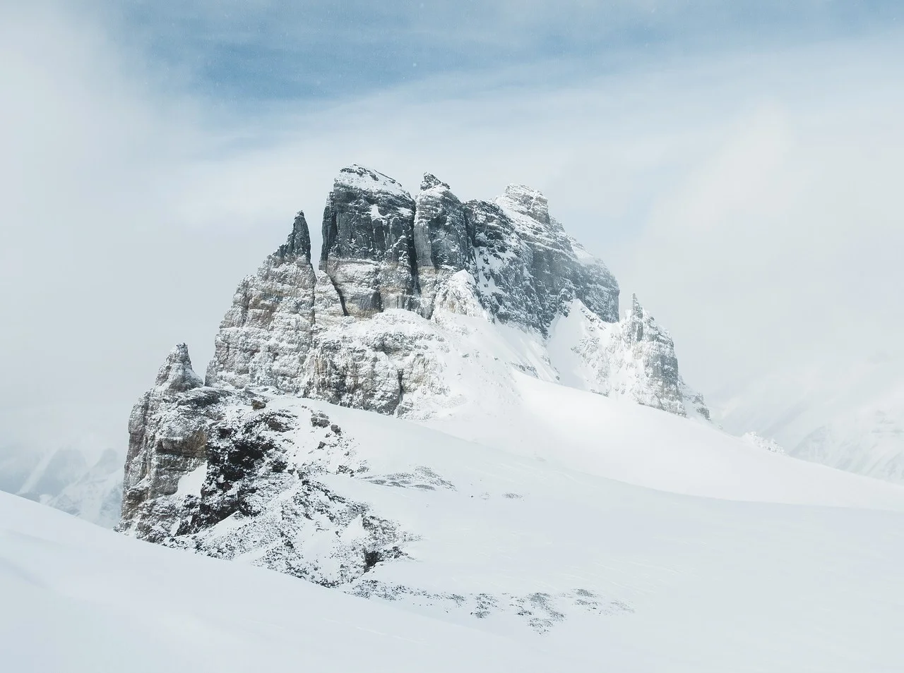  Passing Cathedral Craigs on the way across the glacier.