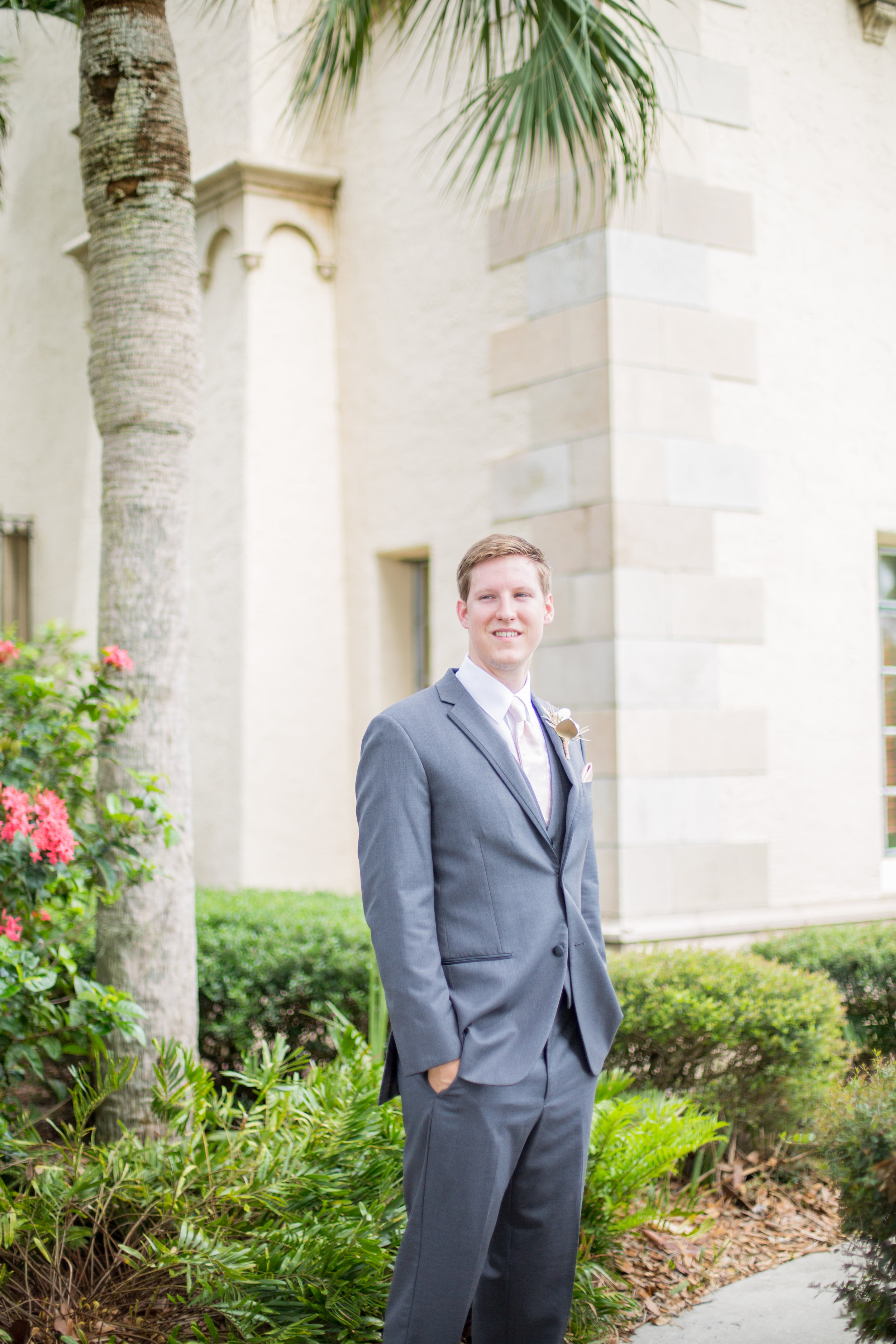 Powel Crosley Estate | Wedding | Pink and Gold Wedding | Wedding Portraits | Groom Portraits | Sarasota Weddings | Spring Wedding | Jess Anne Photography