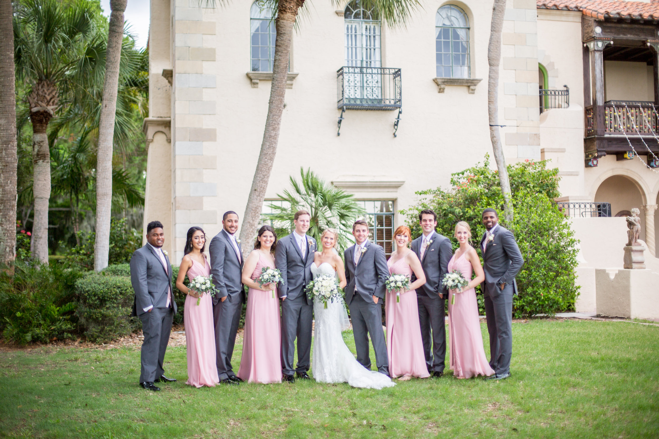 Powel Crosley Estate | Wedding | Pink and Gold Wedding | Wedding Portraits | Wedding Party | Sarasota Weddings | Spring Wedding | Jess Anne Photography