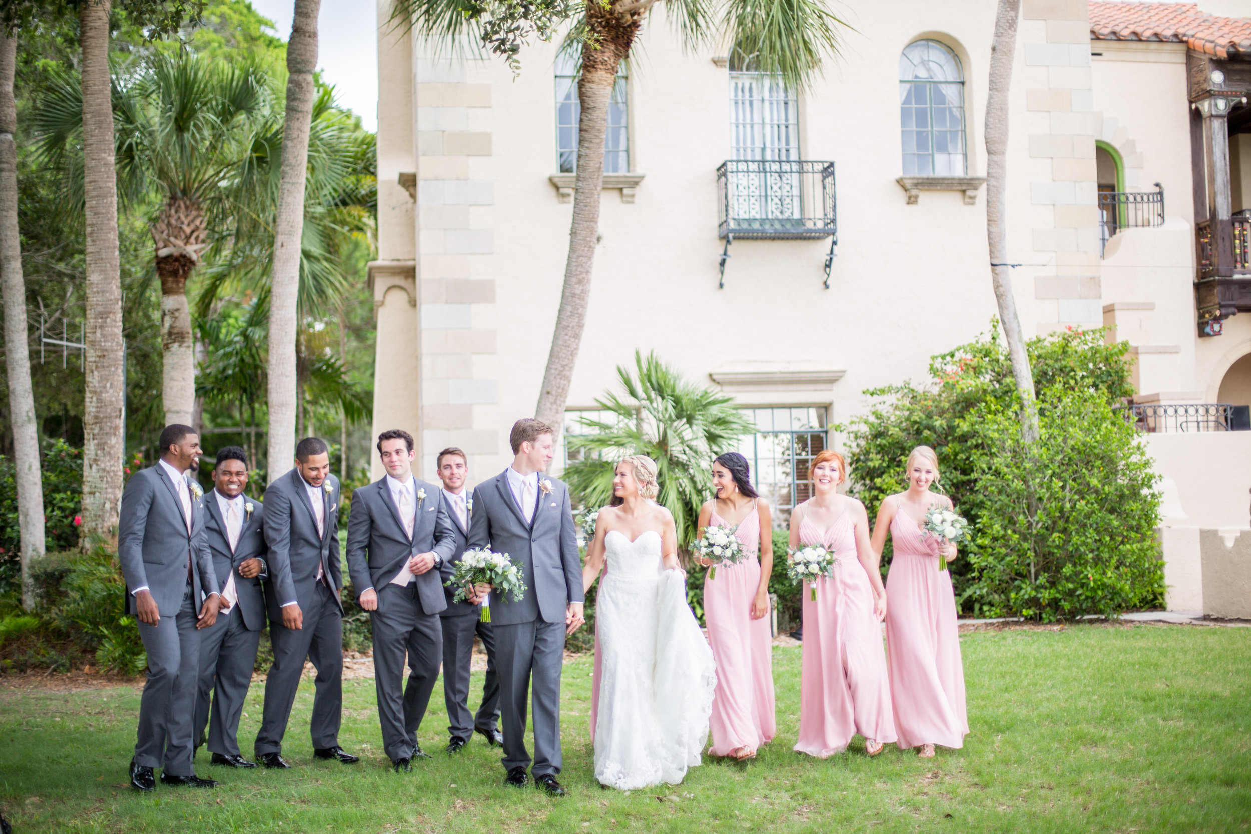 Powel Crosley Estate | Wedding | Pink and Gold Wedding | Wedding Portraits | Wedding Party | Sarasota Weddings | Spring Wedding | Jess Anne Photography