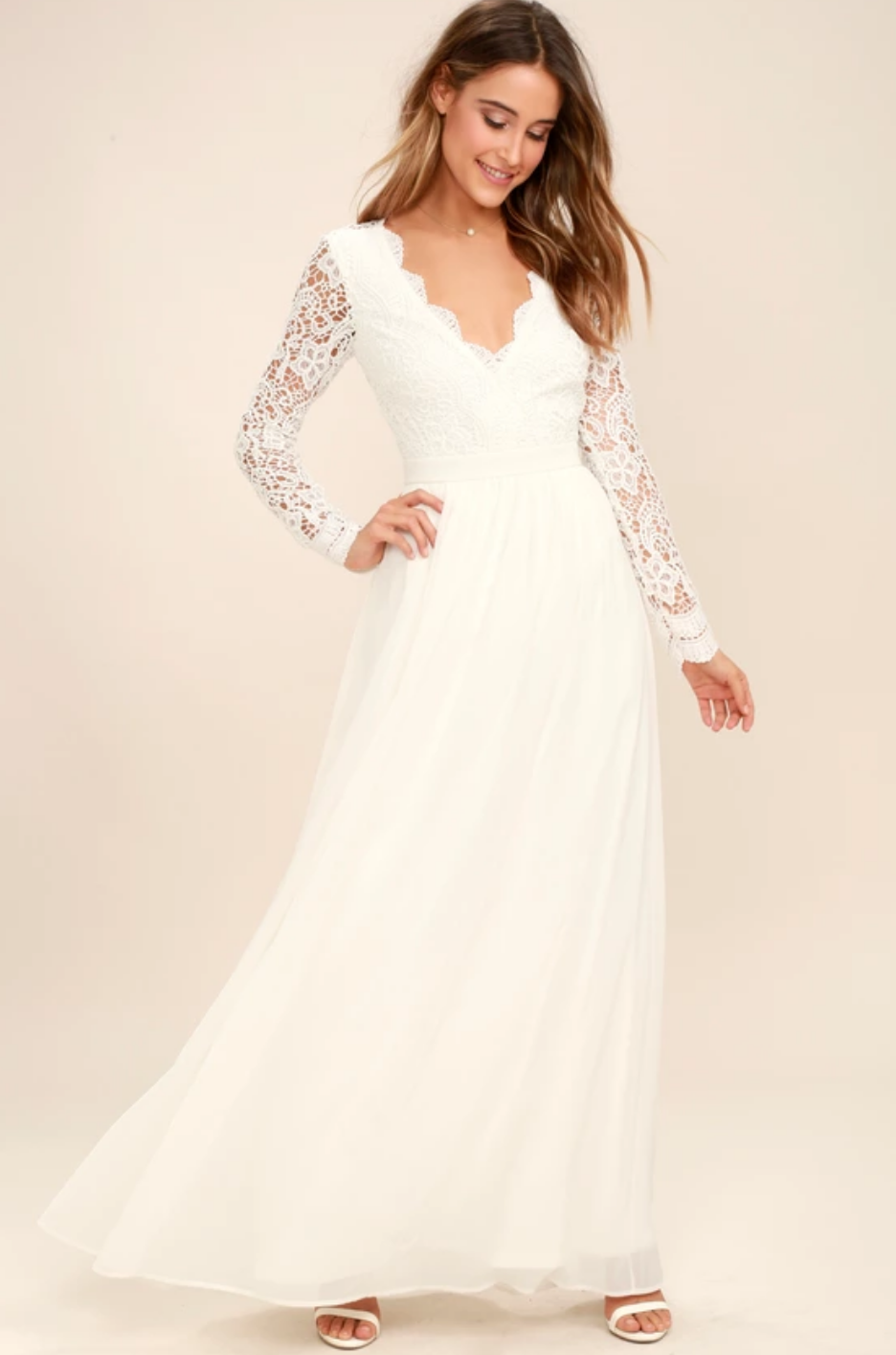 SILKY LONG-SLEEVE MAXI