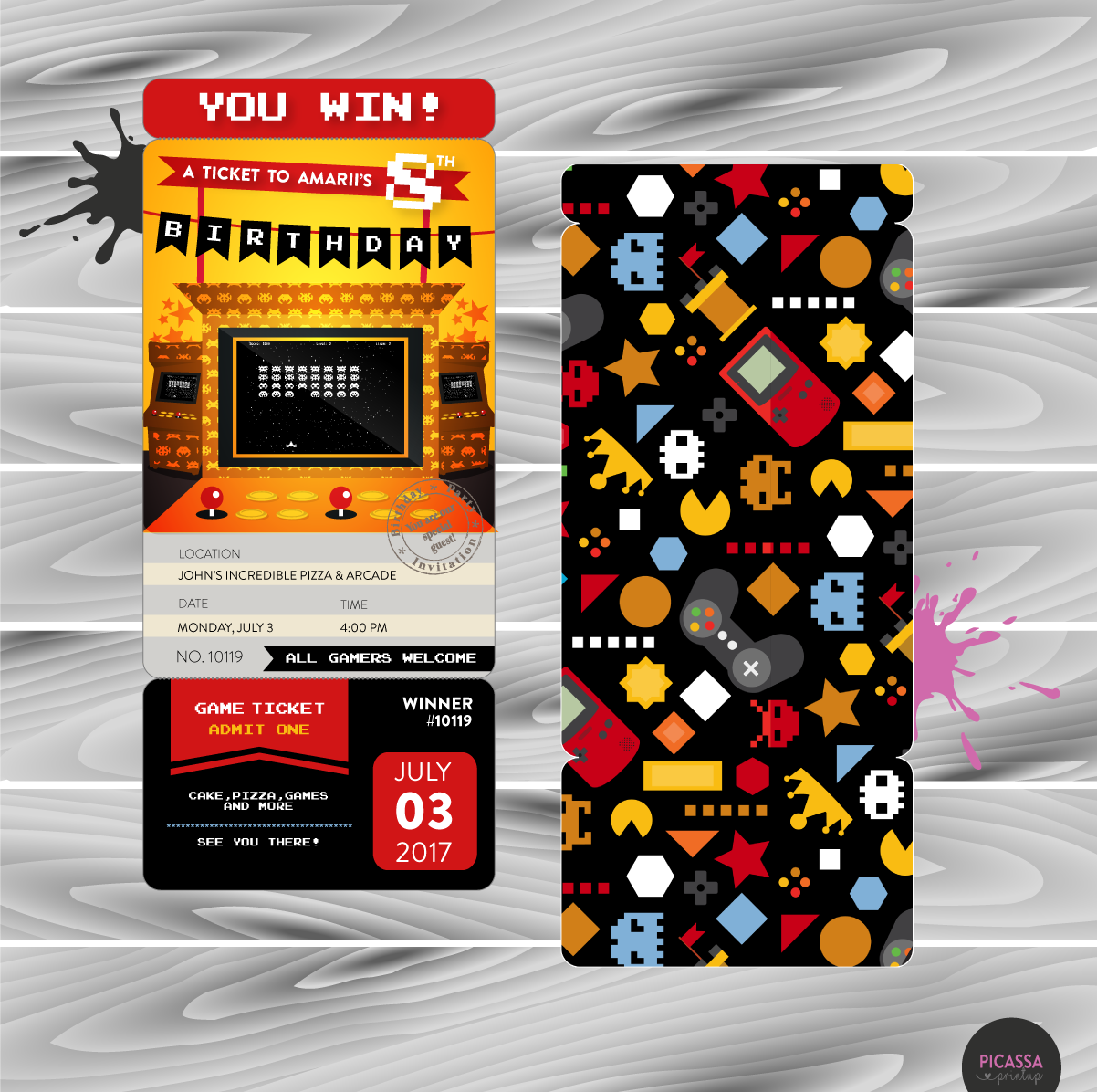 Custom Birthday Invitation (Front and Back)