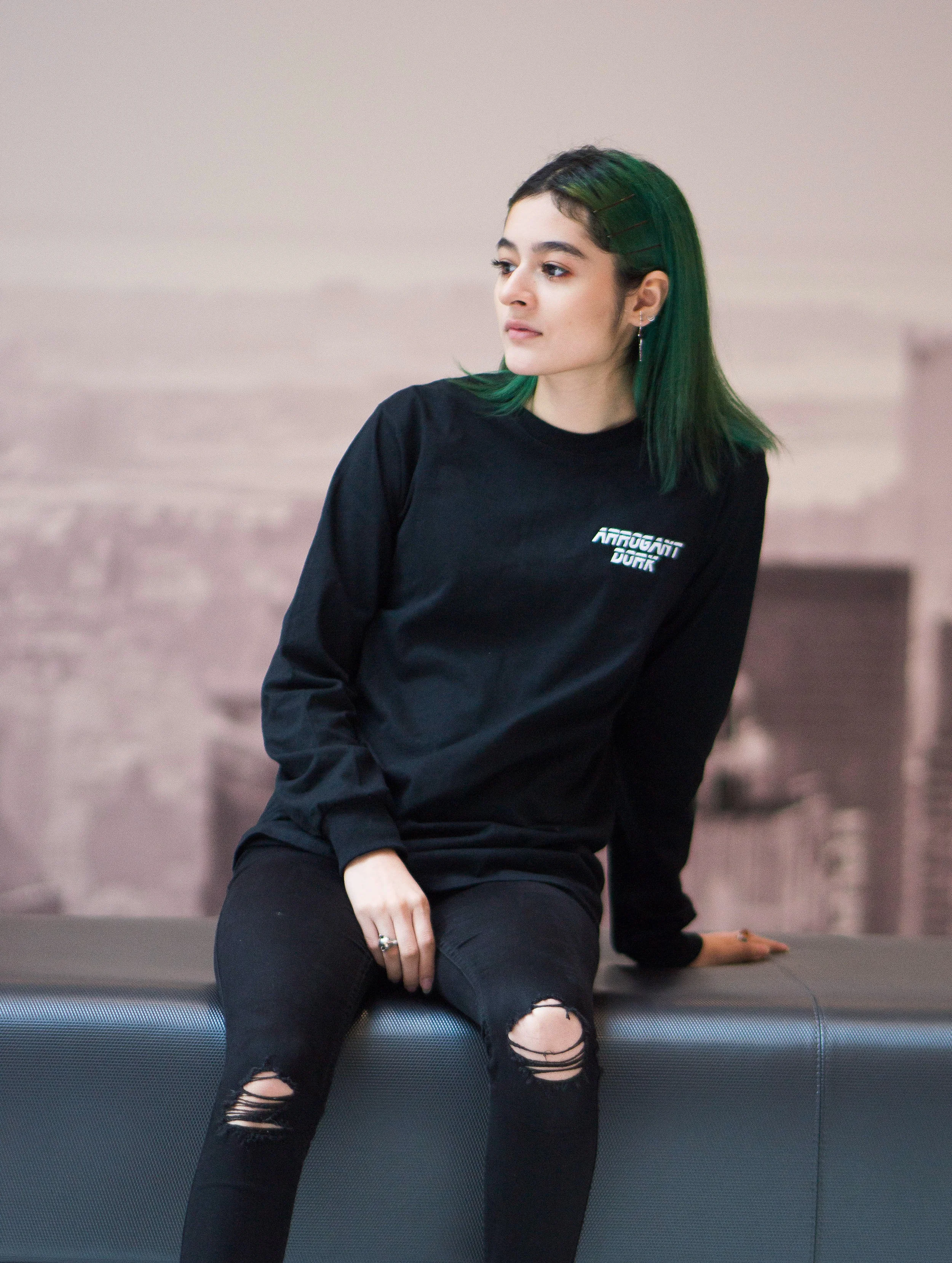 ARROGANT DORK BLACK LONG SLEEVE T-SHIRT