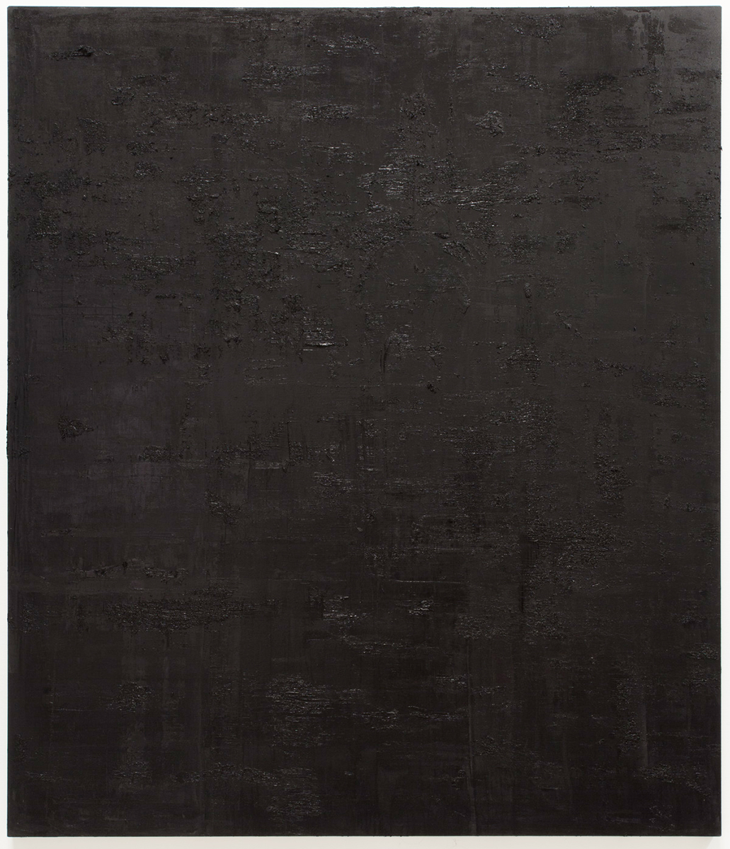  Untitled black monochrome painting (7.10.PBk9.CI77267/PBk11.Fe3O4) from the Frequency10. series. Oil, grit, graphite on canvas, 213.36cm x 182.88cm (84 inches x 72 inches), 2016-2017.    