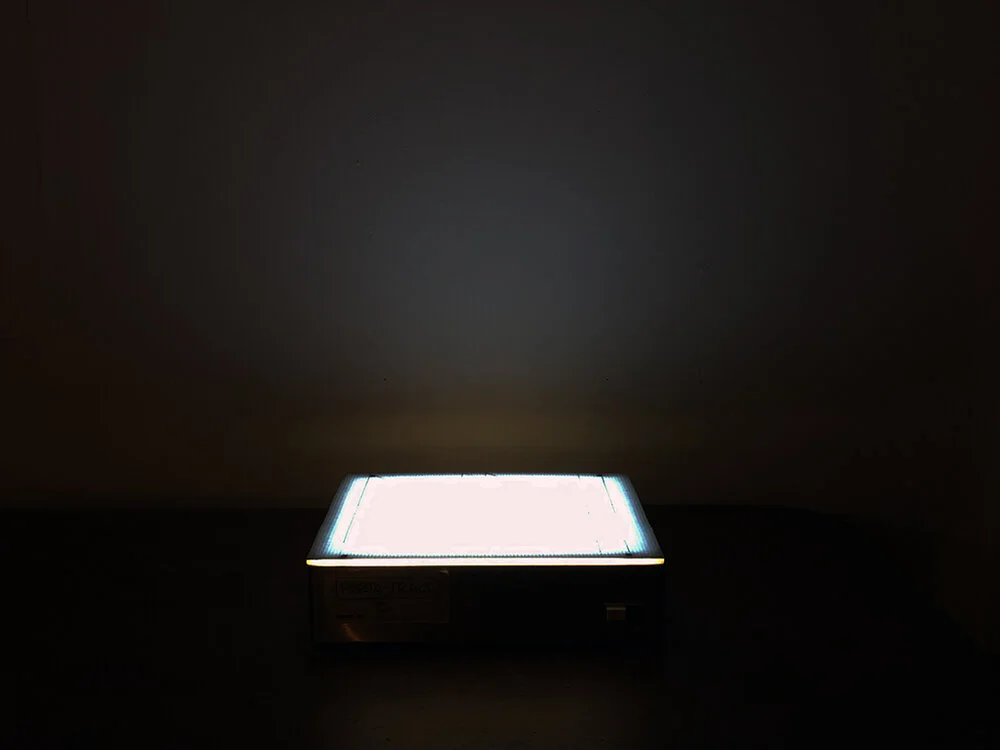 Floating on the Horizon Line of Humanity Exist Numbers Equating to 1. One drawing, graphite on bond paper placed on light box, drawing 9 ¾ x 12 ¼ overall 9 ¾ x 12 ¼ x 3 ¼”, 2019.