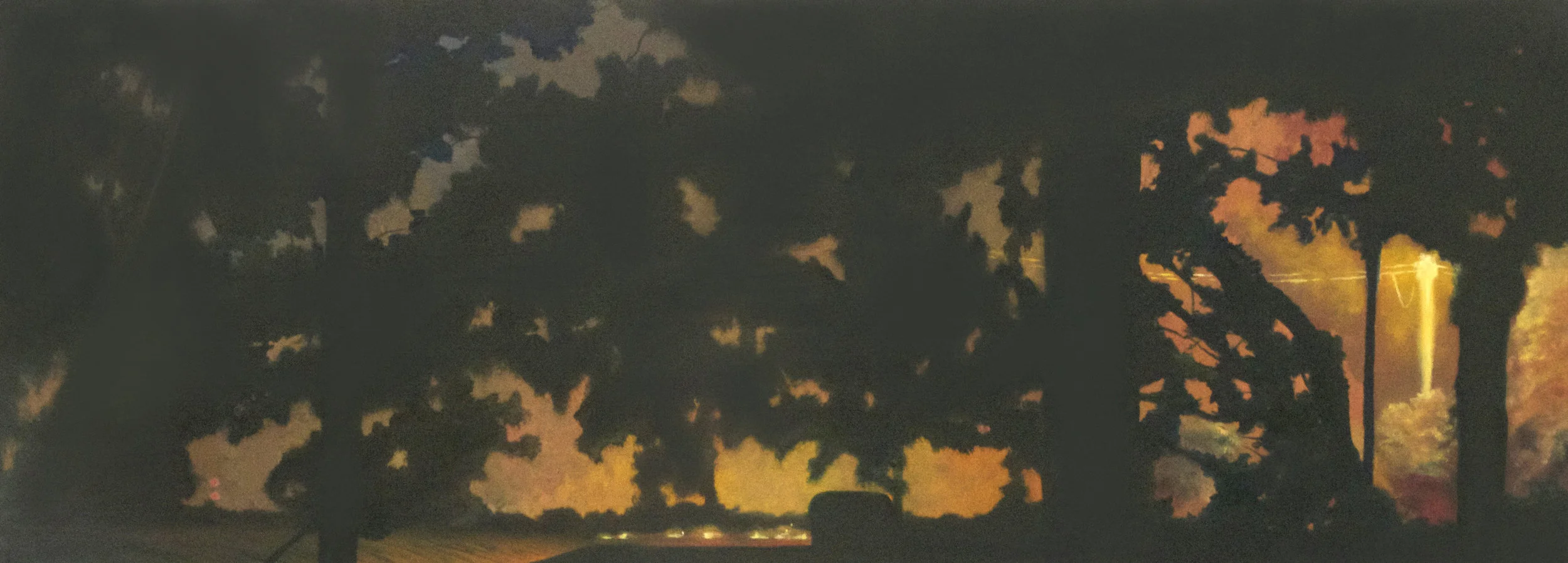 Untitled , 2015 Oil on Panel, 18 x 50 inches