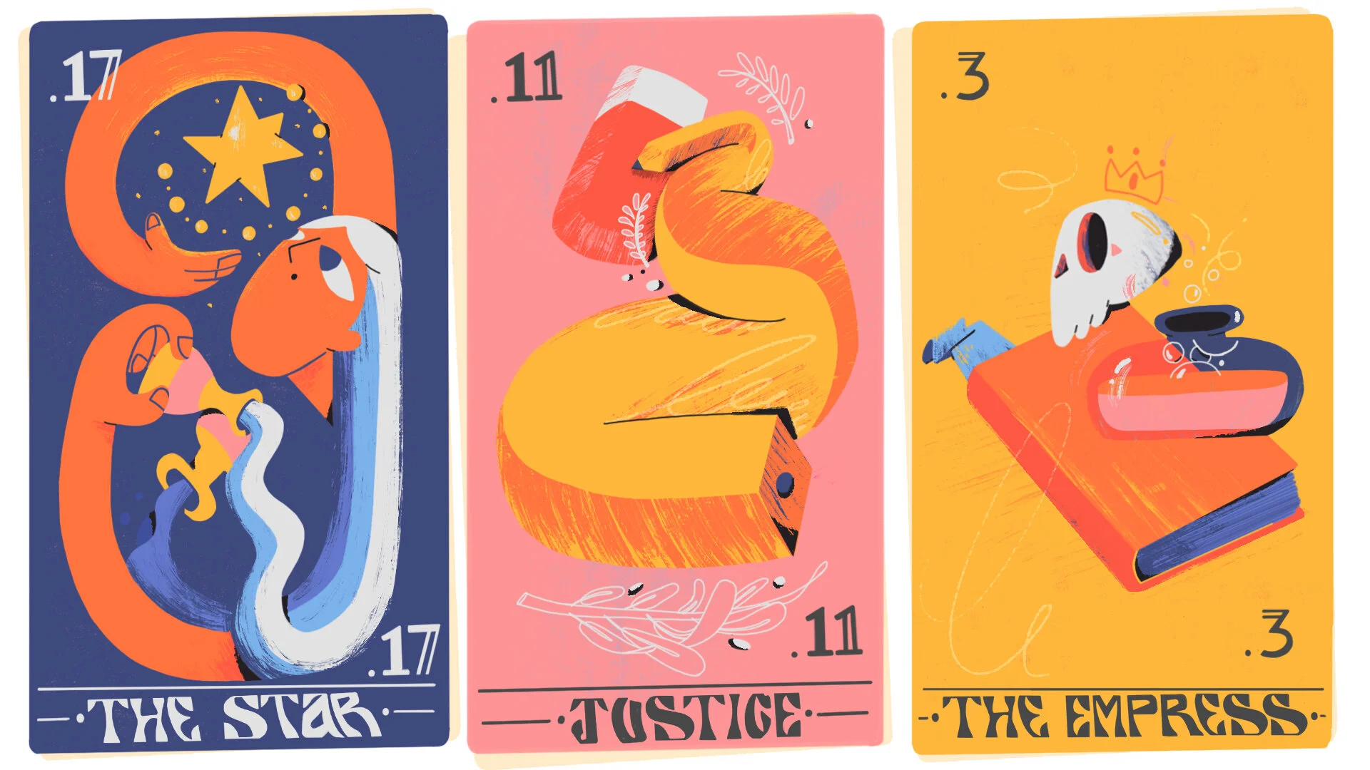 Ongoing series of re-imagined tarot card designs