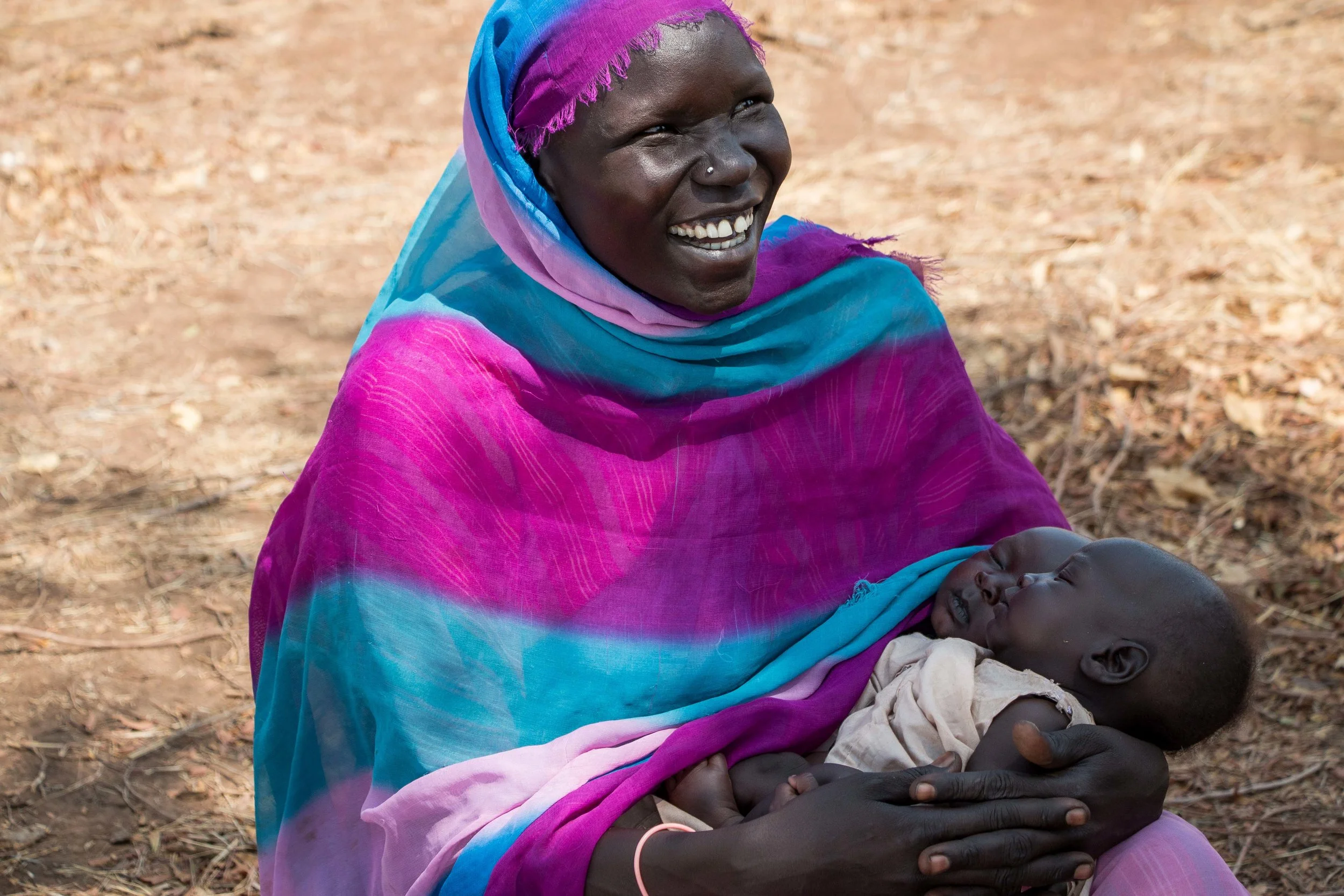 Mostura Mohamed with her twins, Maban refugee camp, South Sudan, VICE Broadly.