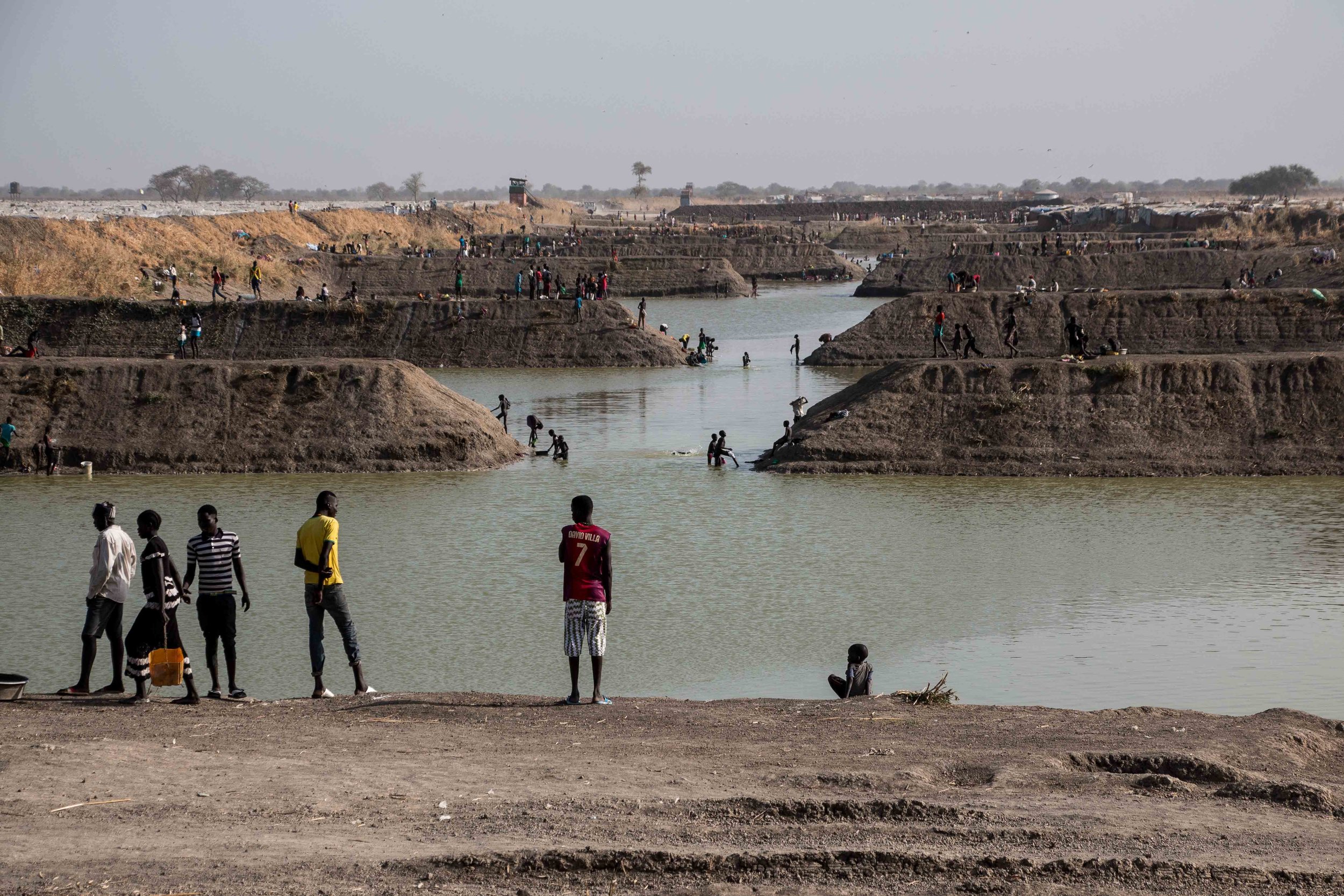 Stagnant water, Bentiu PoC. When the rains come the PoC becomes a putrid quagmire. Malaria abounds. 