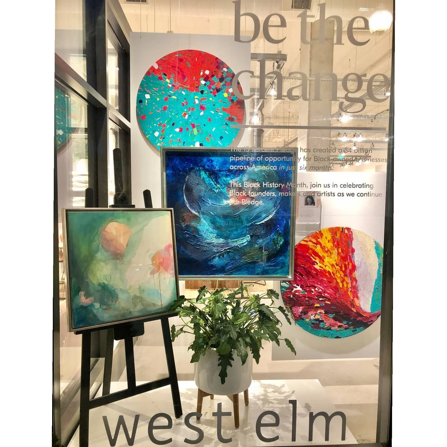 SELFIE TIME | I'm honored to have my work featured by @westelmalexandria for the month of February as part of the West Elm Black History Month celebration. Take advantage of these warm days and go for a stroll! If you see the window, take a picture w