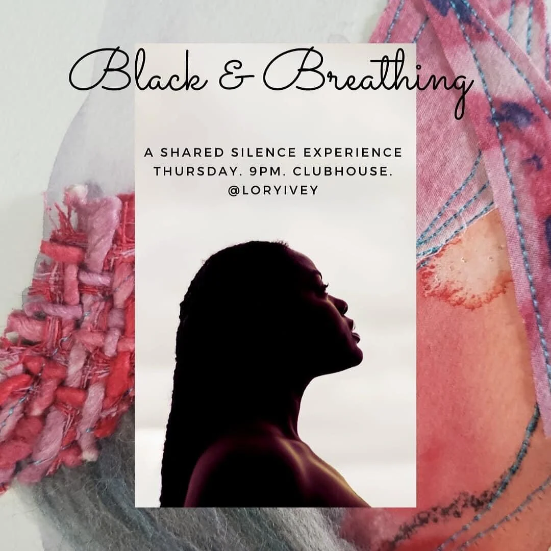 BLACK EMPATHY is the topic of tonight&rsquo;s Black x Breathing shared silence experience on Clubhouse. Join me at 9 pm. Link with invites in bio. 🌺🖤 #blackselfcare #communitycare #muchneededbreak #blackbreathing #sharedsilence