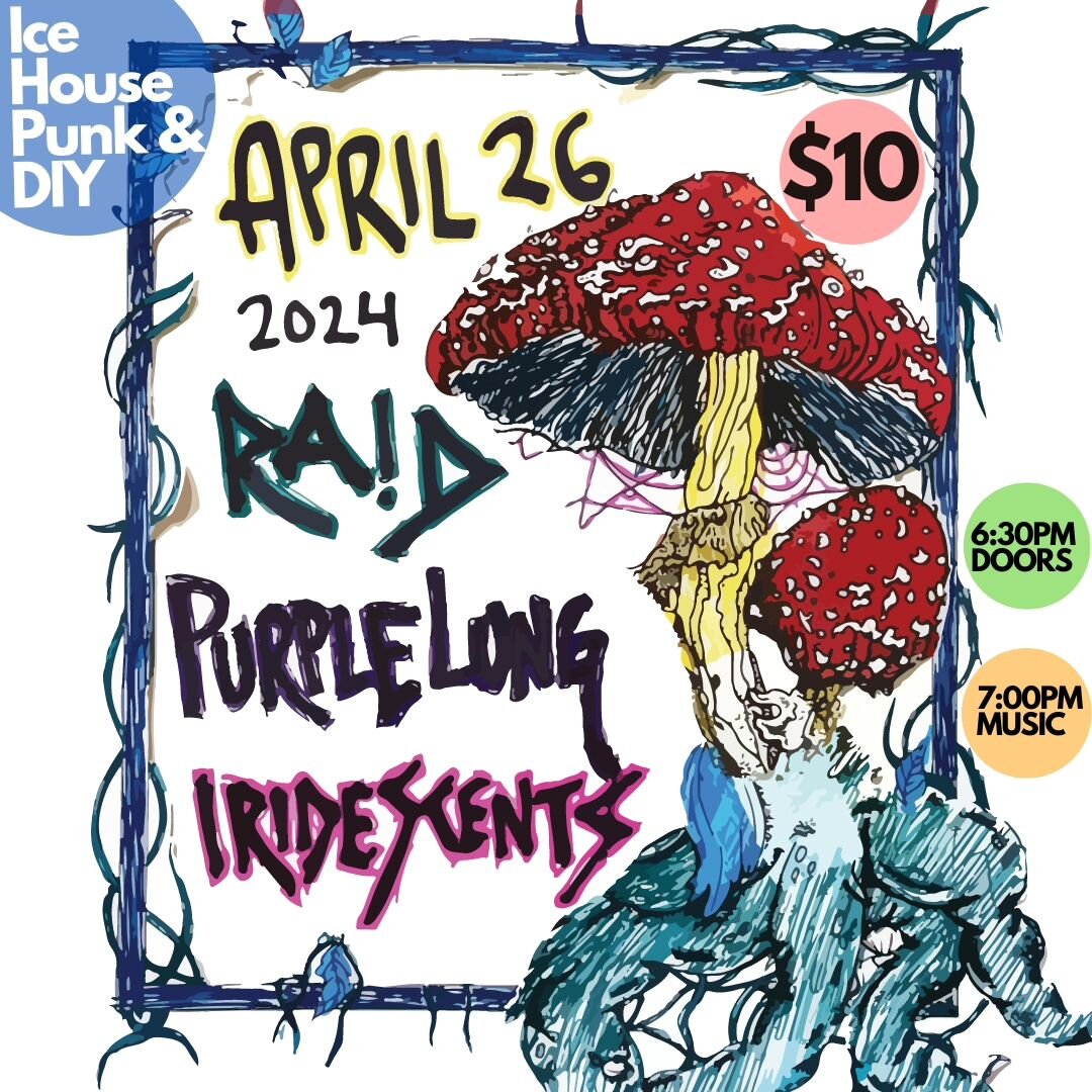 The fun doesn't stop just because the LV Punk Rock Flea Market is over. Tape Swap sponsors monthly shows thrown by @icehouse.punkdiy &mdash; and the next one is coming up on Friday, April 26th.

@r_a_i_d_m_u_s_i_c_ (LV)
Post-punk, goth rock

@purplel