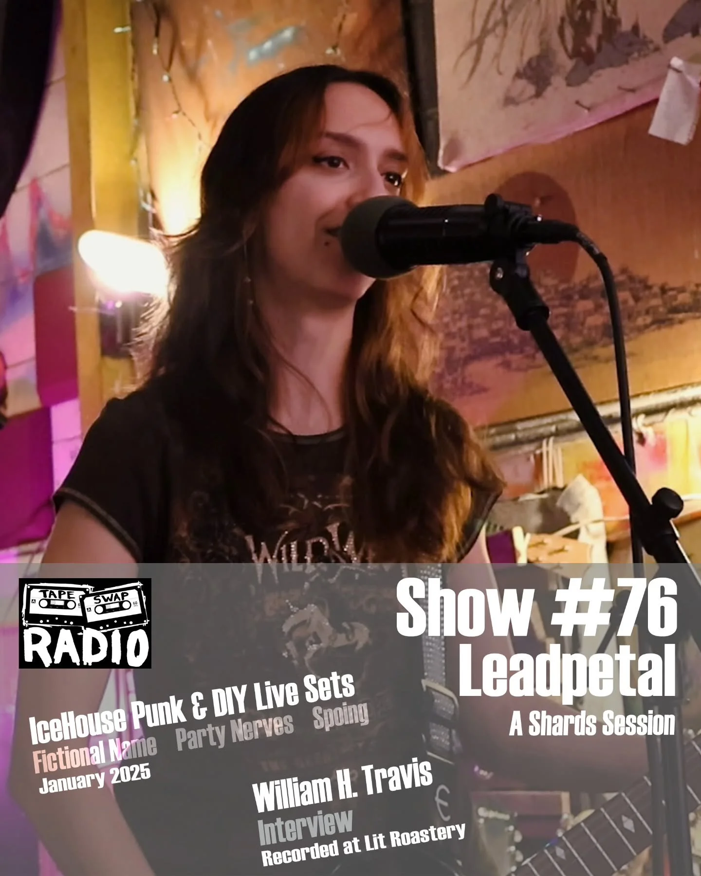 The new episode of Tape Swap Radio is coming in hot tonight!

Listen Friday, 11 PM to 1 AM, on @wdiyfm for:

&bull; The Shards Session from @leadpet4l
&bull; Live @icehouse.punkdiy sets recorded in January 2025 from @spoingband, @partynerves, and @fi