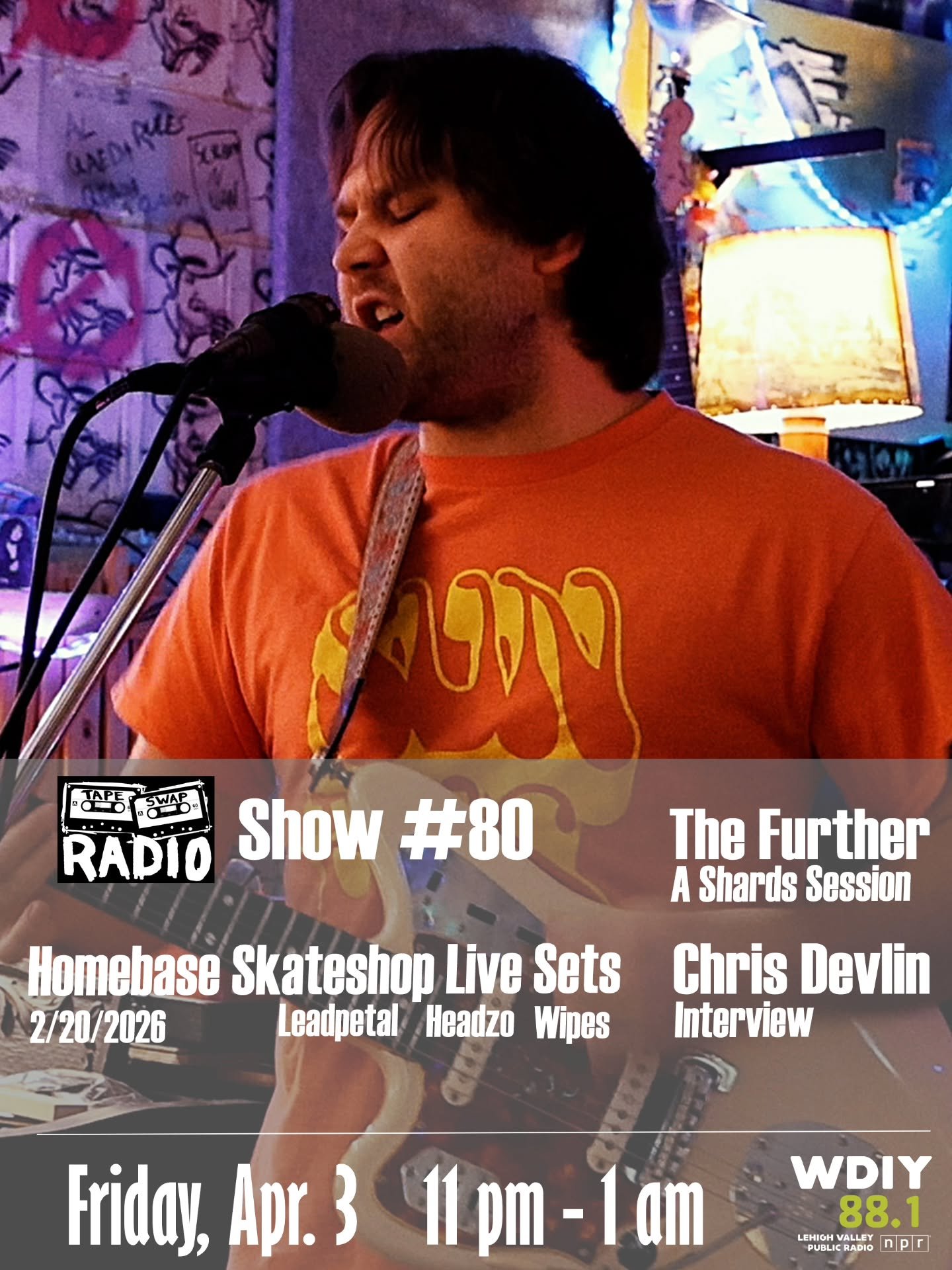 📡 📻 NEW SHOW COMING UP 📡 📻

Tonight on @wdiyfm, 11 PM to 1 AM, we have a brand episode of Tape Swap Radio. Hear the premiere of the Shards Session from LV garage rock band @_the_further_. 

Plus, the live sets recorded at @homebase610 in February