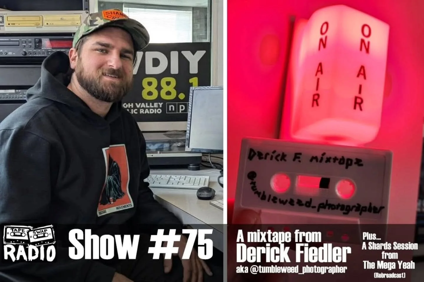 🔴 An Official Tape Swap Radio Rebroadcast Services Announcement 🔴

Tonight at 11 PM on @wdiyfm, we re-air a mixtape of punk, indie, and DIY bands put together Lehigh Valley music photographer Derick Fiedler aka @tumbleweed_photographer on Instagram