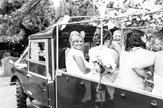 Choosing a venue close to your ceremony location means you can order a fun transport option which makes for some amazingly fun photos! Photo Credit: Nick Tucker Photography