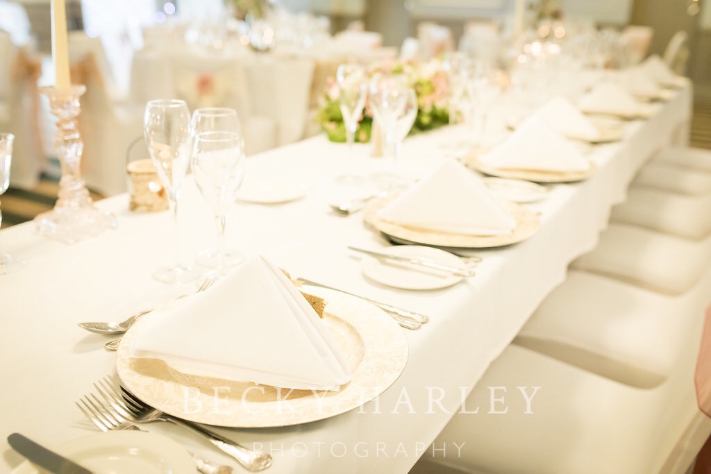 Wedding venue styling table setting hartfordshire