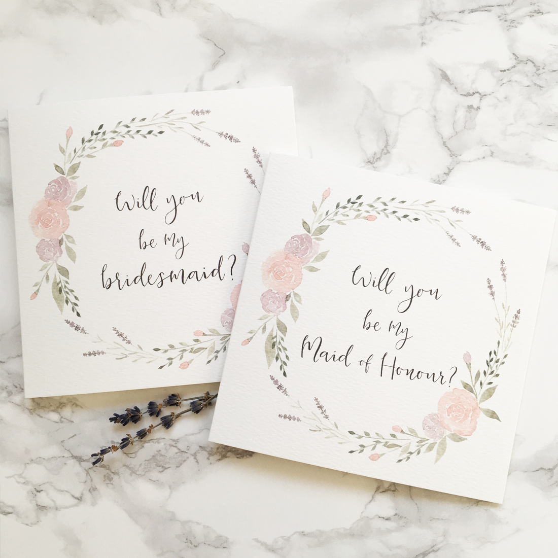 Gorgeous Will you be my bridesmaid Cards from Hertfordshire based  Olive &amp; Millicent