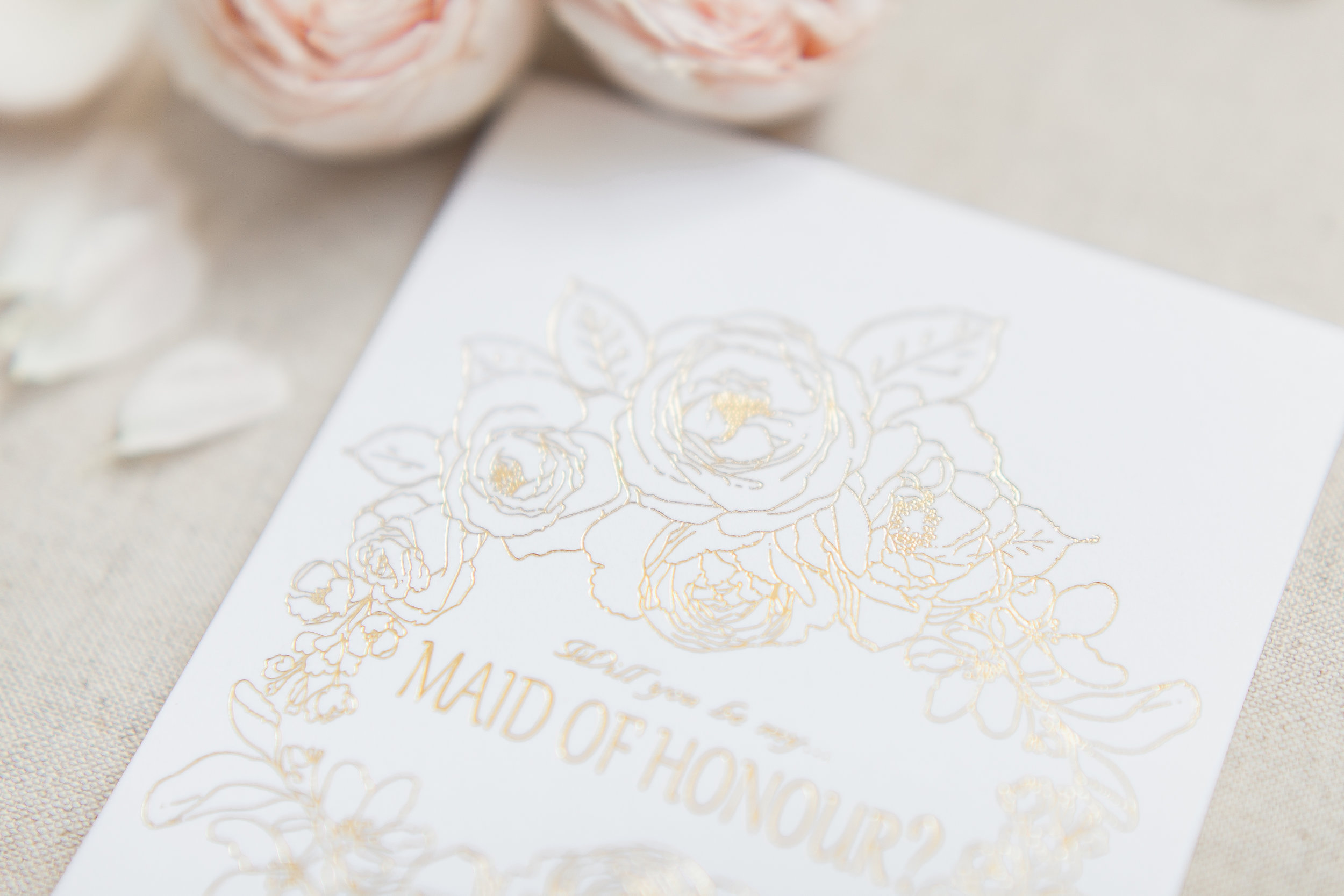 Will you be my Maid of honour card from Cambridgeshire based Peonies and Paperclips    Photo credit: BowtiE and Belle Photography