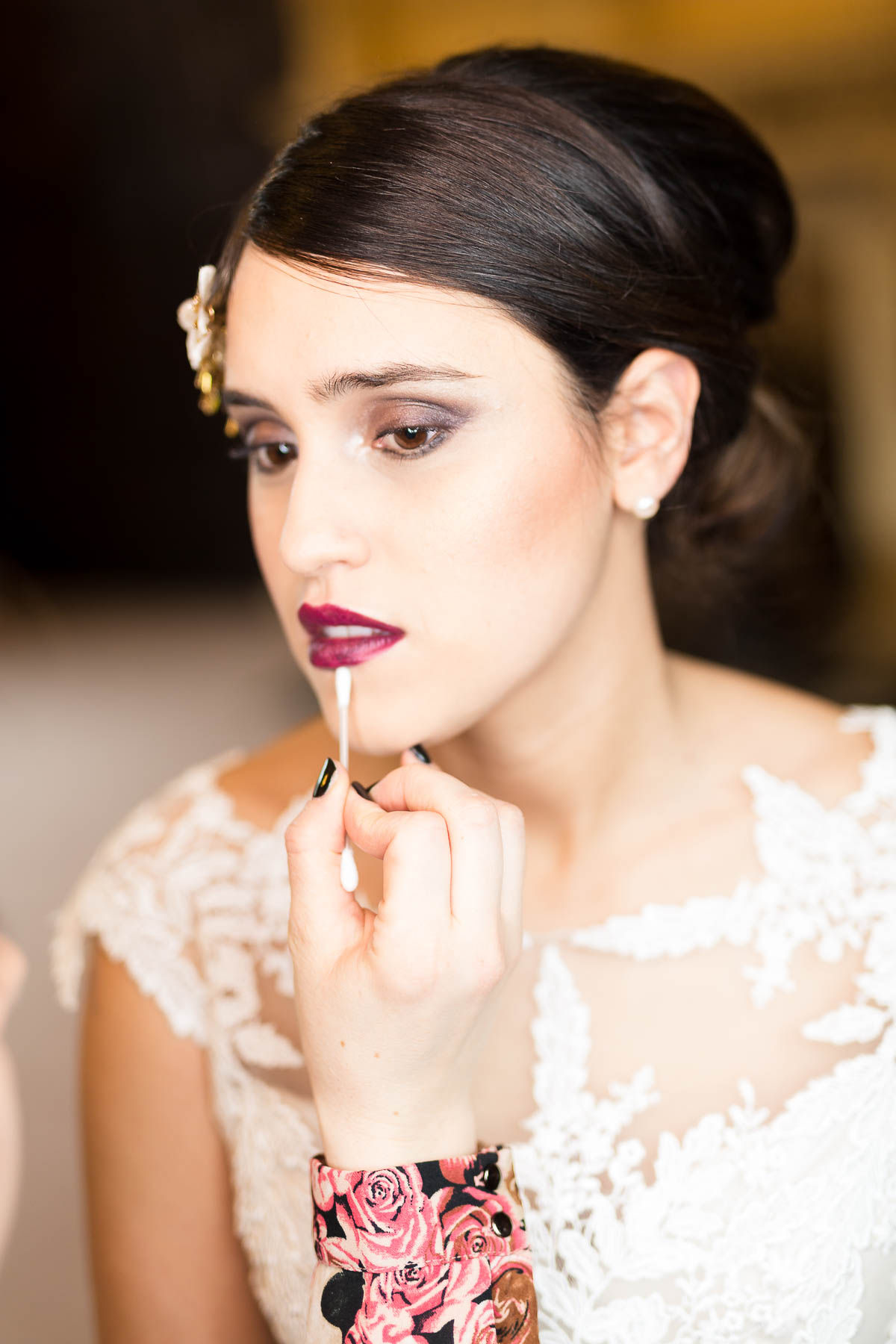 Red Berry and navy wedding ideas bedfordshire wedding makeup