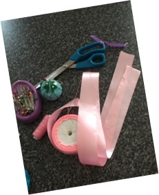 materials required to make a ribbon rose