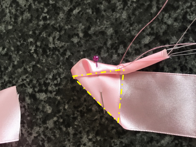 step3 how to make a ribbon rose