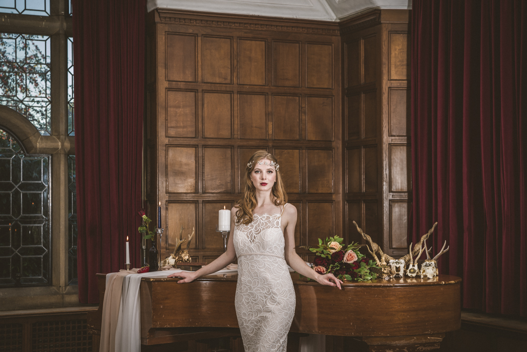 Perfect timing photography queen of skulls  wedding shoot Putteridge Bury Bedfordshire