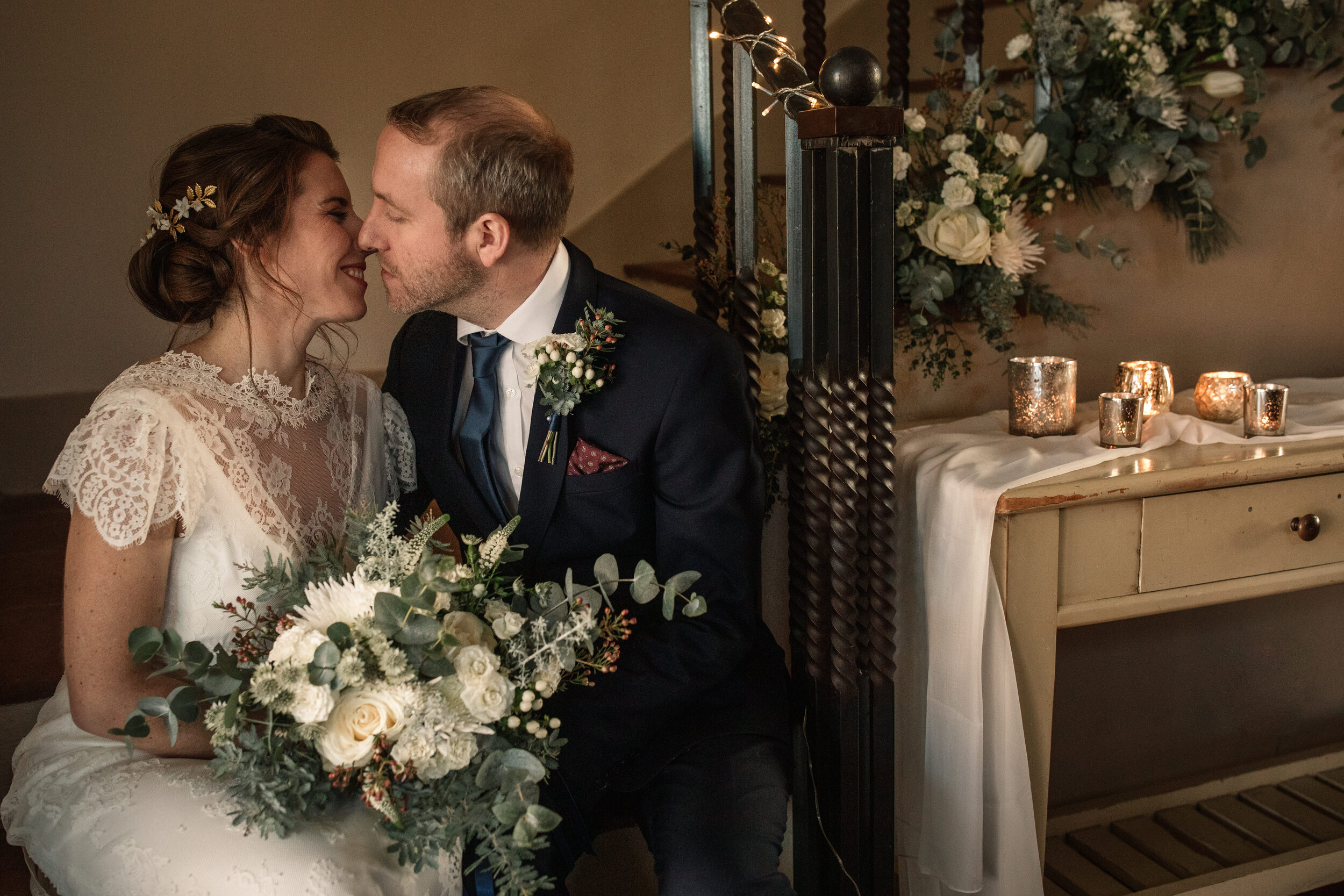 Christmas Inspiration_Winter Wedding_Bride and Groom_Coltsfoot Hertfordshire_Becky Harley Photography