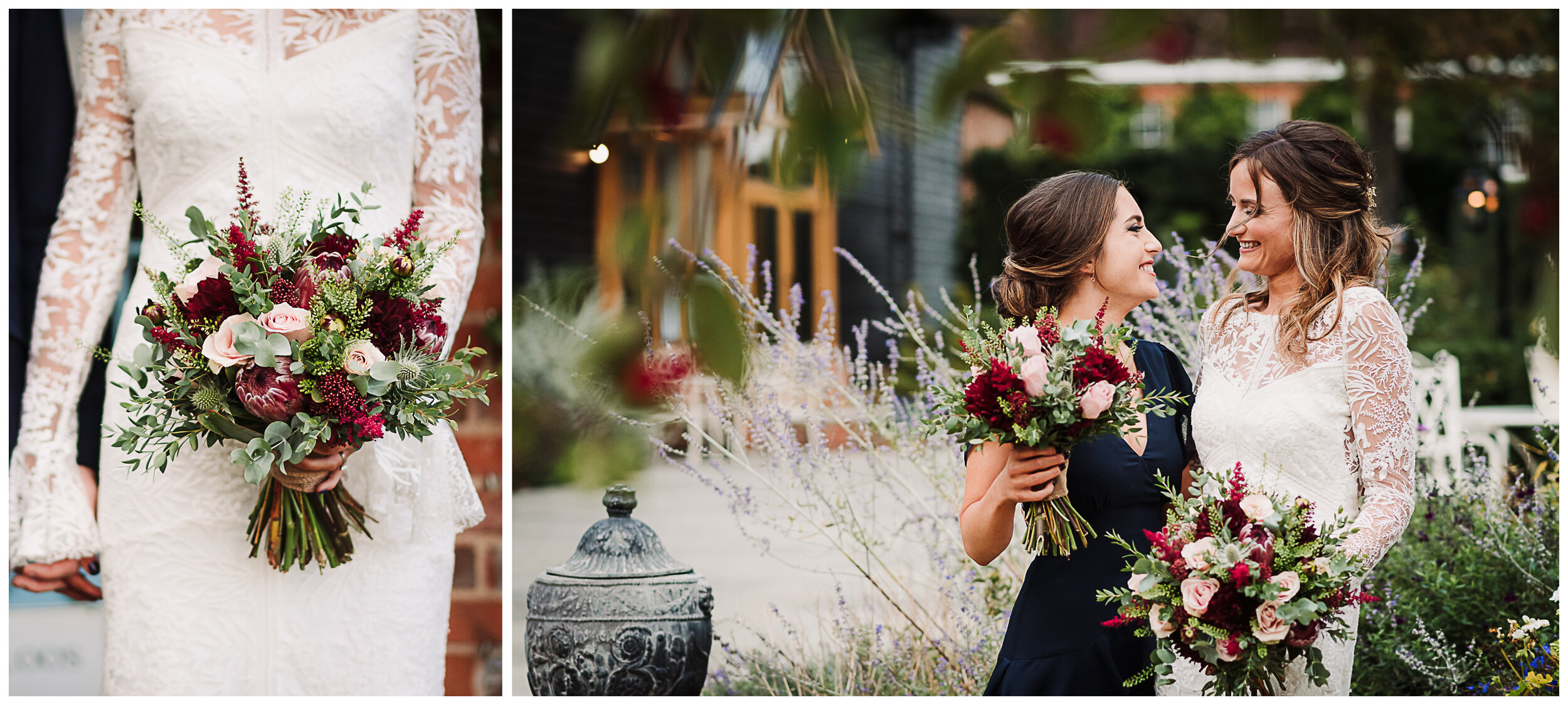 Bridal bouquet and bridesmaid bouquet:  Andrew Flemming