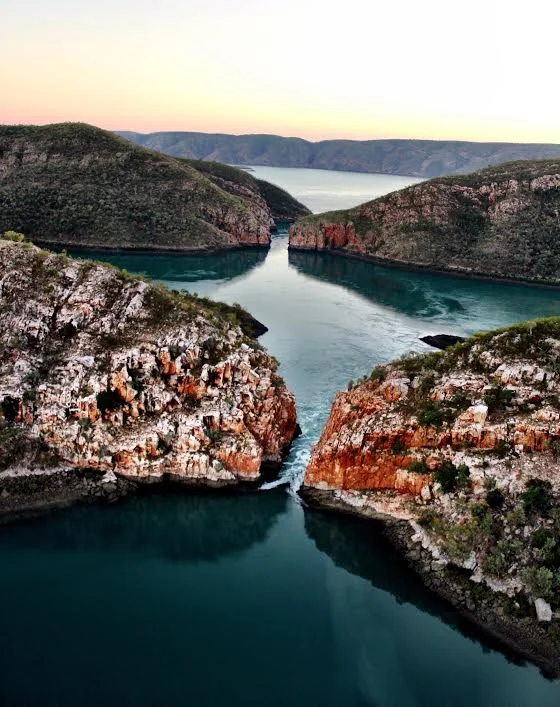 Sunrise view over the Horizontal Falls