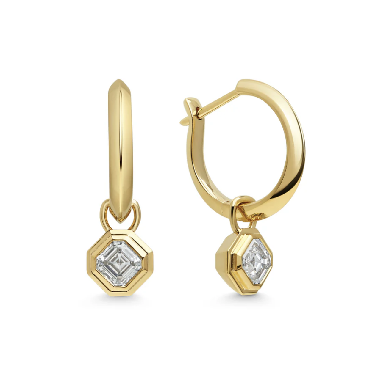 Earrings with 2 diamonds