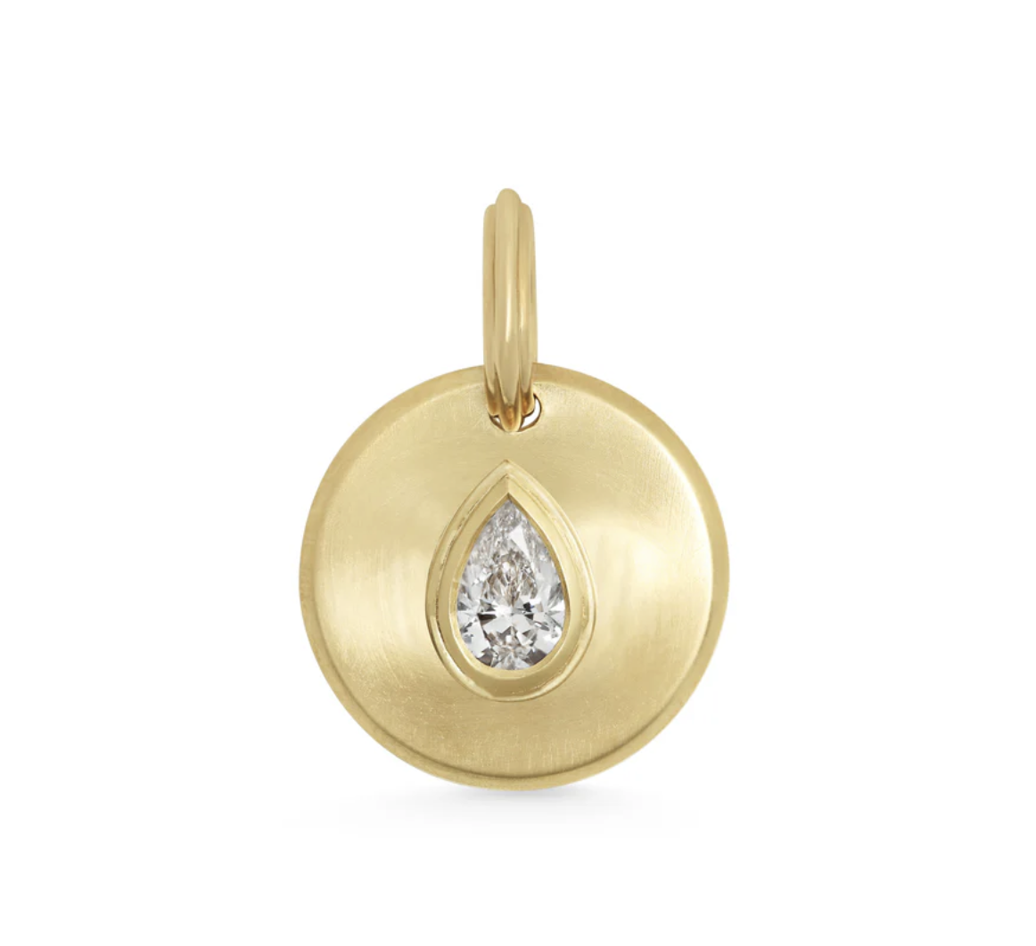 Pendant with pear cut diamond