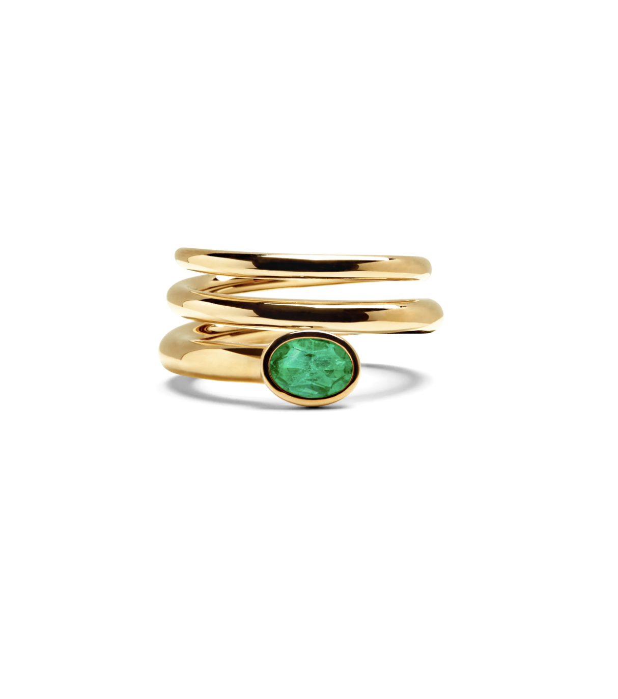 Emmy emerald snake ring