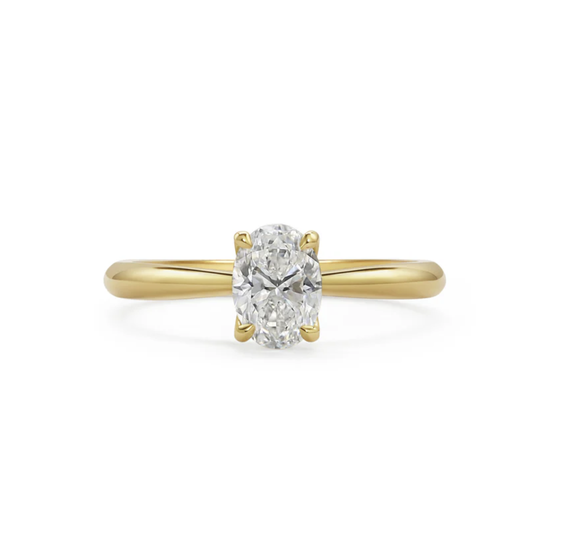 Solitair ring with an oval diamond
