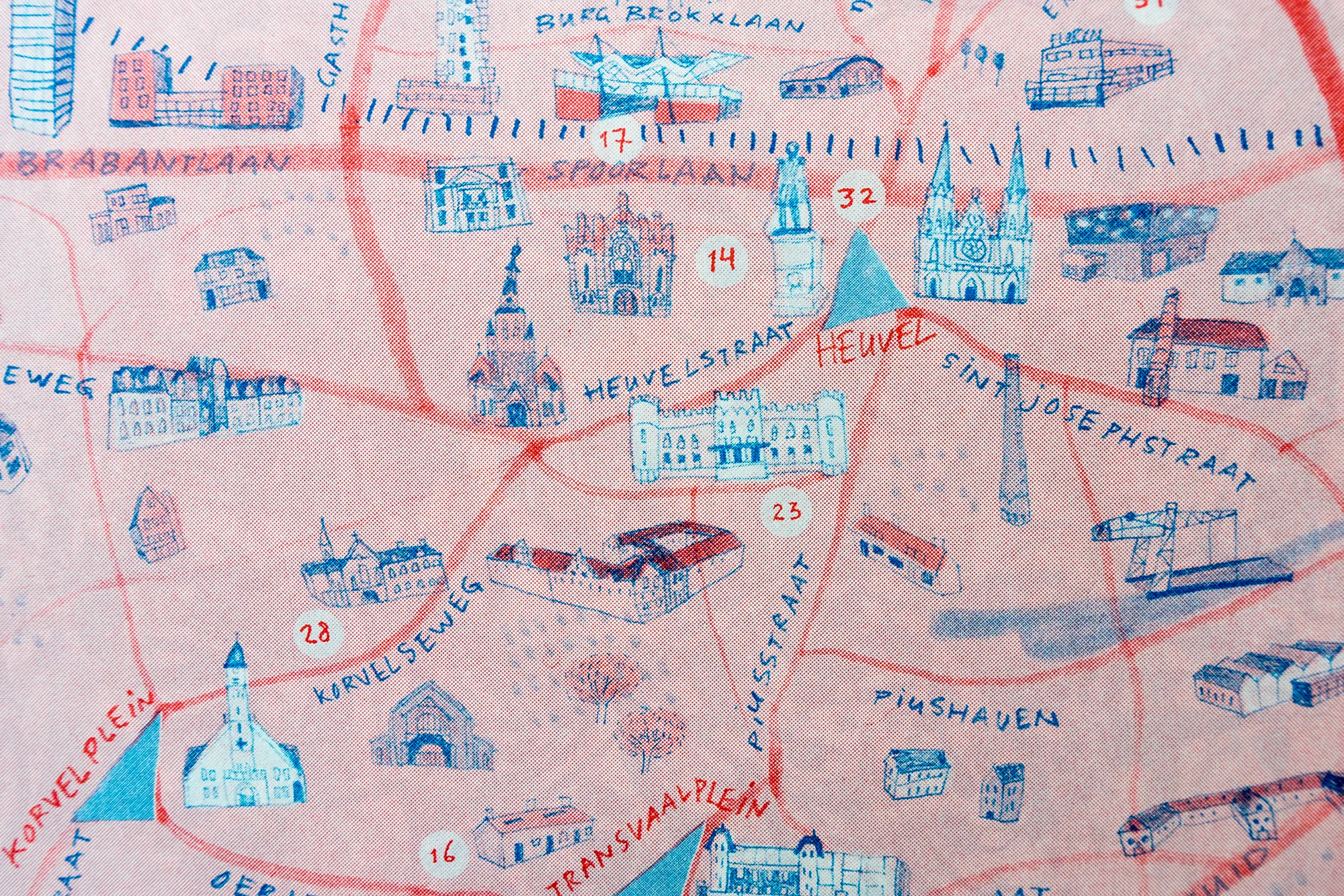 Detail of illustrated map by Marjolein Schalk